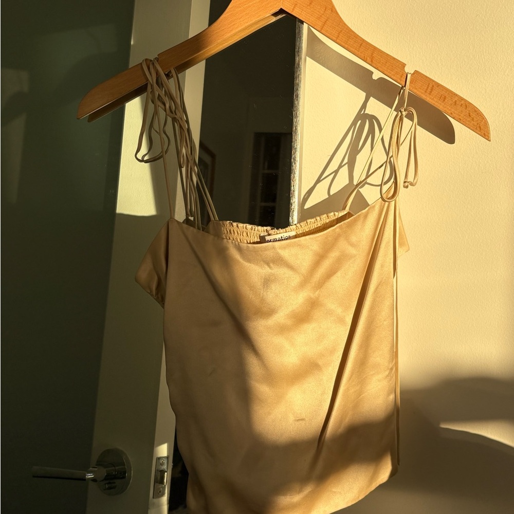 Reformation silk tie tank